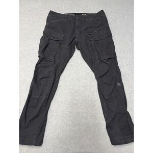 G-Star Raw Rovic Zip 3D Pants Mens 36x32 Gray Cargo Canvas Regular Tapered